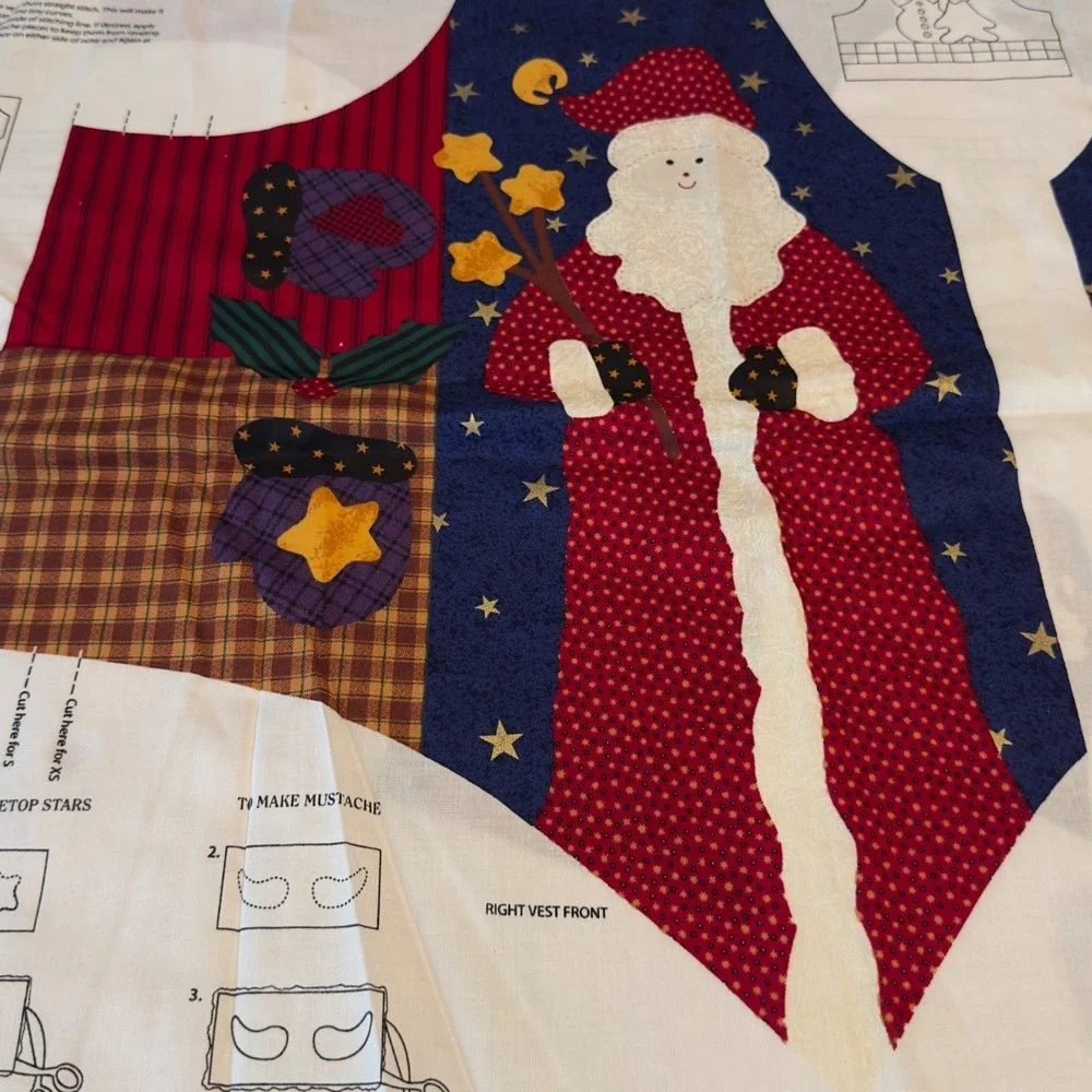 Set of 3 Dream Spinners Christmas Vest Fabric Panel DIY Sewing Pattern XS-L